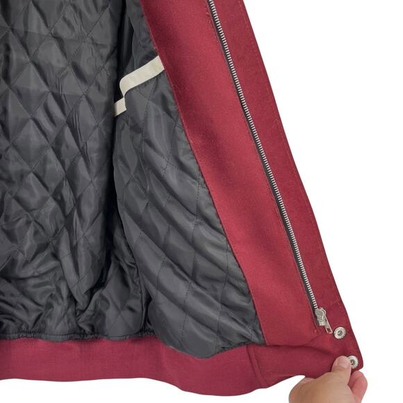 NEW NC Central Eagles Varsity Style Jacket Coat Maroon Patches Pockets Men 3XL - Picture 6 of 11